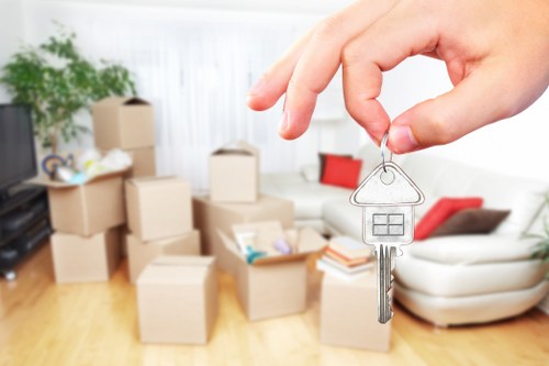 Securing boxes and furniture inside a moving van
