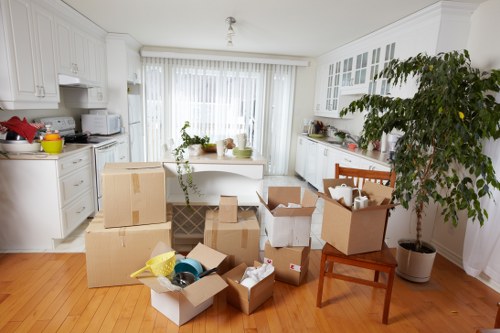 Removals van ready for a home move in Addington