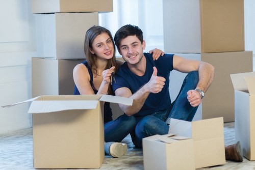 Addington relocation with truck and packing boxes
