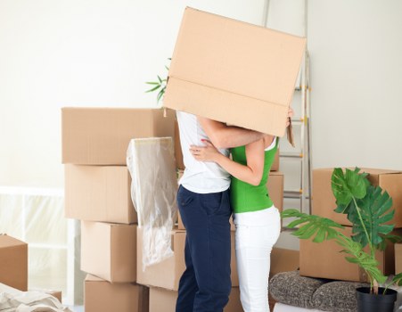 Preparing belongings for a local moving truck in Addington