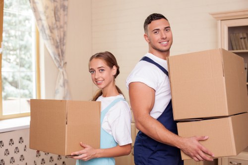 Professional movers arranging a careful property relocation in Addington