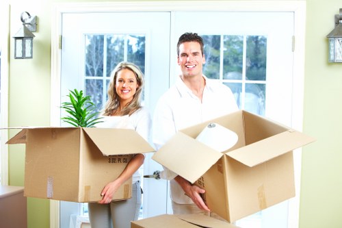 Packed household items prepared for removals in Addington