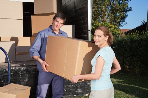 Local office move with desks, files, and equipment prepared for transport