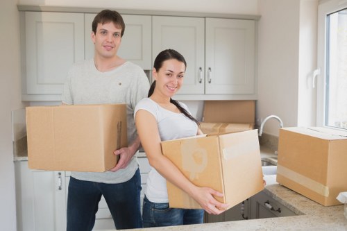 Commercial relocation team handling office furniture and IT items in Addington